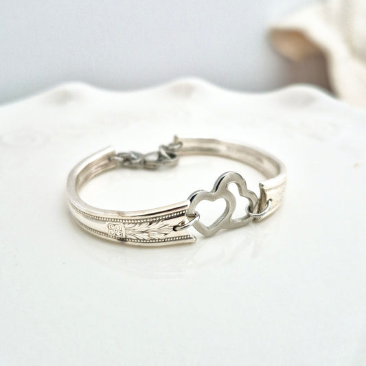 Bracelet Coeur double. LARGE adulte (7 pouces)