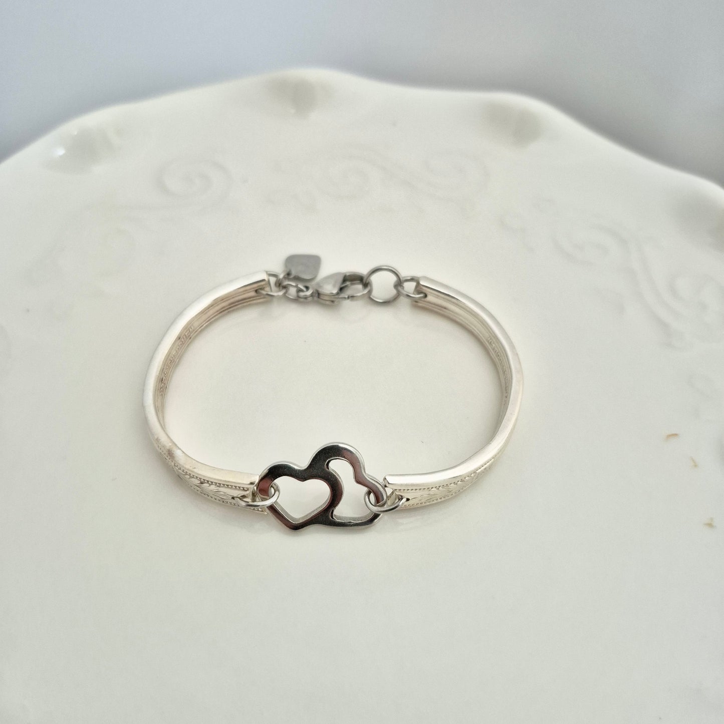 Bracelet Coeur double. LARGE adulte (7 pouces)