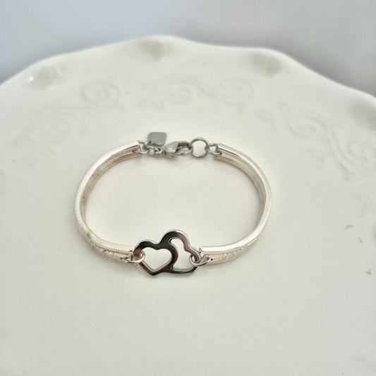 Bracelet Coeur double. LARGE adulte (7 pouces)