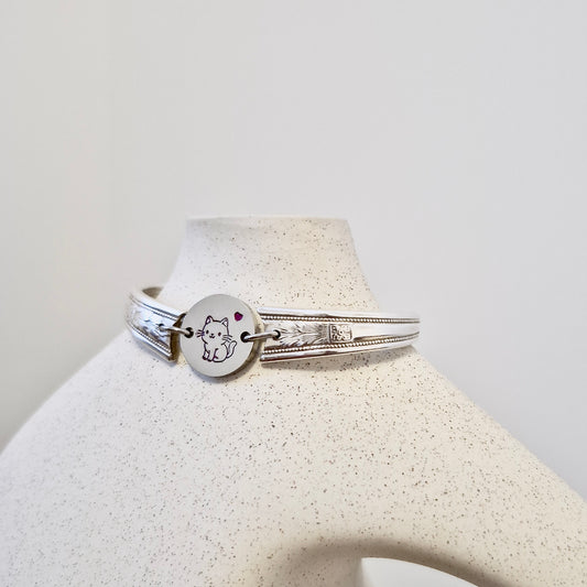 Bracelet Petit chat rose SMALL adulte (6 1/4 pouces)