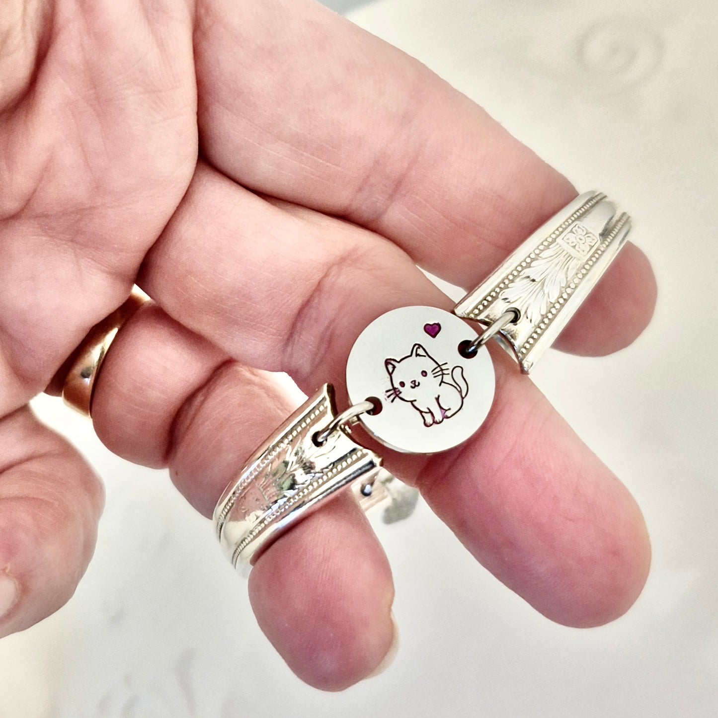 Bracelet Petit chat rose SMALL adulte (6 1/4 pouces)