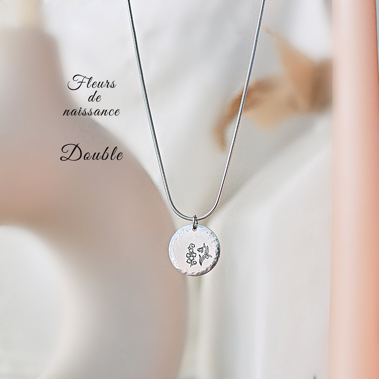 Collier Fleur de naissance DOUBLE