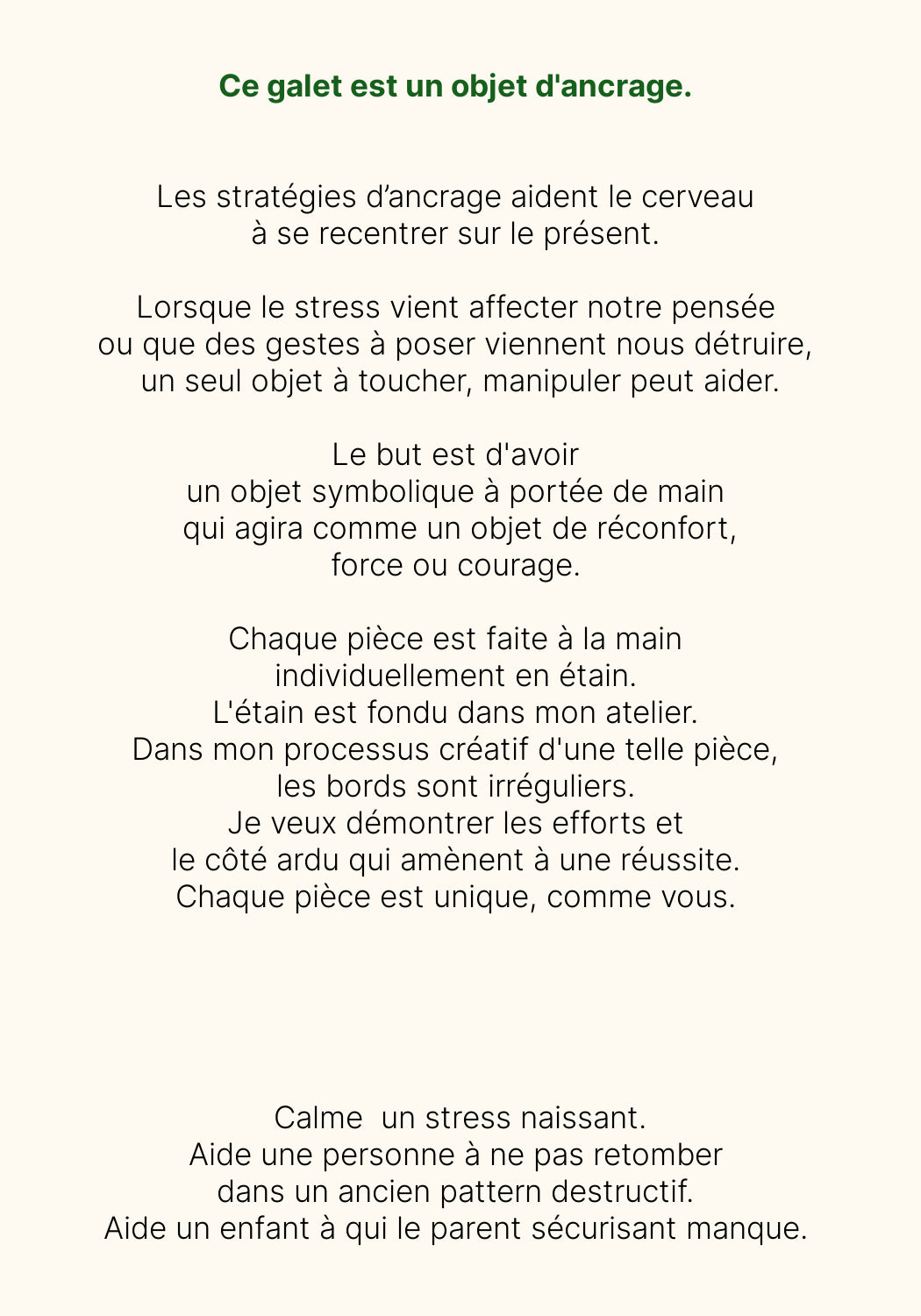 Galet Portatif * Galet d'ancrage